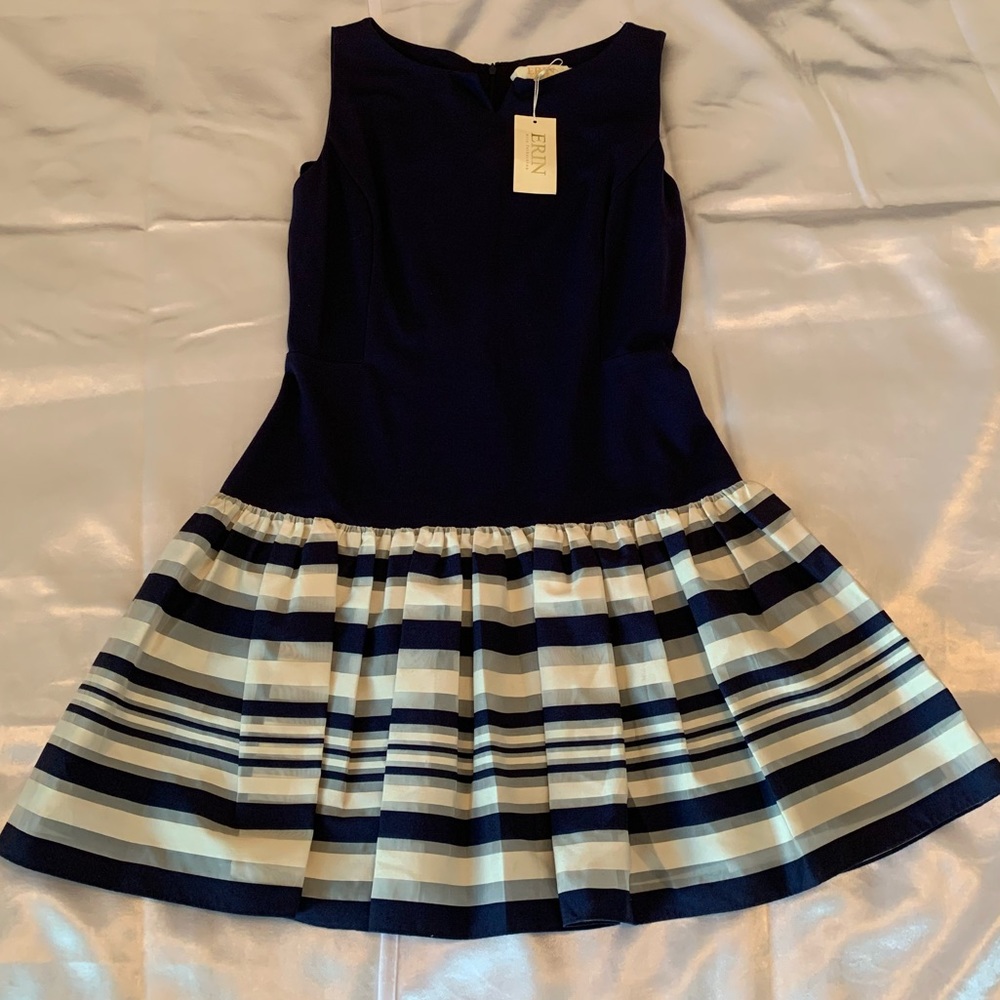 ERIN by ERIN FETHERSTON  NAVY BLUE SLEEVELESS DRESS Sz 12 NWT